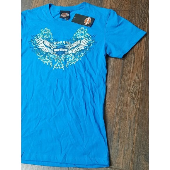 HARLEY DAVIDSON Smoky Mountain Women's T-Shirt Turquoise Size L. MARYVILLE TN - Picture 4 of 11